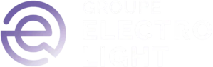 Logo Groupe Electrolight blanc et mauve dégradé